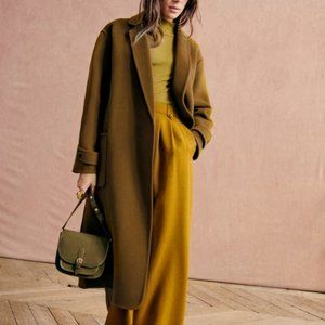 BNWT Sezane MEDERICK COAT in Olive Green SIZE 40